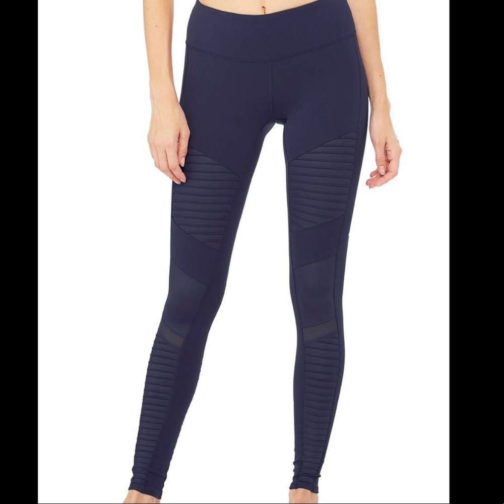 Alo Yoga Moto Leggings Rich Navy XS